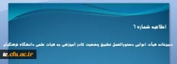 اطلاعیه شماره 6 دبیرخانه هیأت اجرایی دستورالعمل تطبیق وضعیت کادر آموزشی به هیات علمی دانشگاه فرهنگیان 2