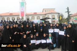 حضور پرشور دانشجویان پردیس شهید بنت الهدی صدر گیلان در راهپیمایی 13آبان 3