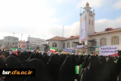 حضور کارکنان و دانشجومعلمان پردیس شهید بنت الهدی صدر رشت در اجتماع بزرگ مردم رشت در سالروز نه دی 2