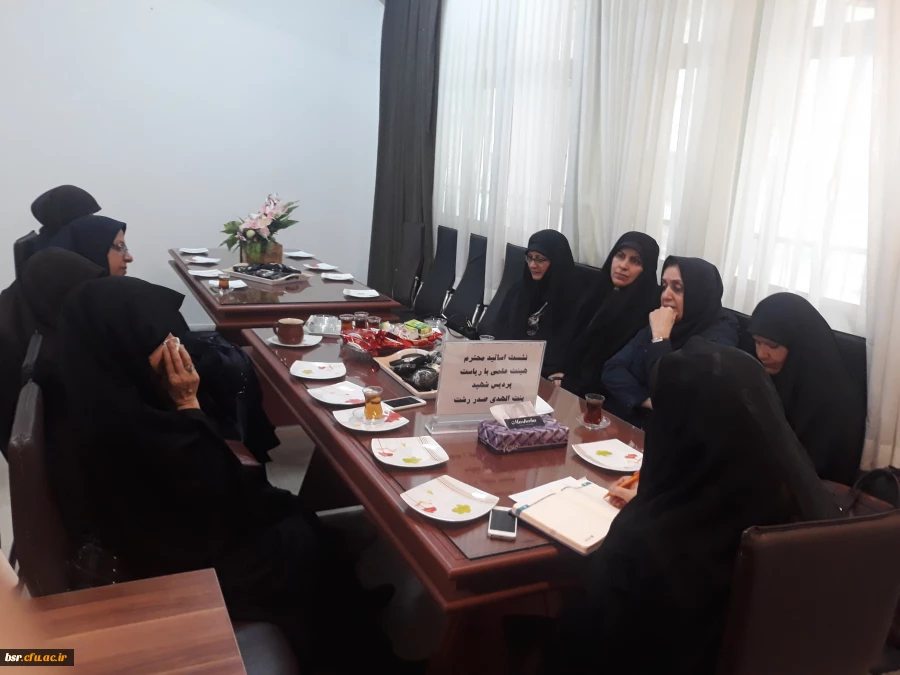 نشست اساتید محترم عضو هیئت علمی پردیس با سرکار خانم دکتر ثاقبی ریاست پردیس شهید بنت الهدی صدر گیلان 3