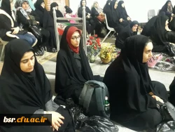 حضور سرکار خانم دکتر ثاقبی ریاست پردیس و جمعی از دانشجومعلمان پردیس شهید بنت الهدی صدر رشت در دومین سالگرد شهید مدافع حرم 