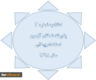 اطلاعیه شماره 3
پذیرفته شدگان آزمون استخدام پیمانی
سال 1398
